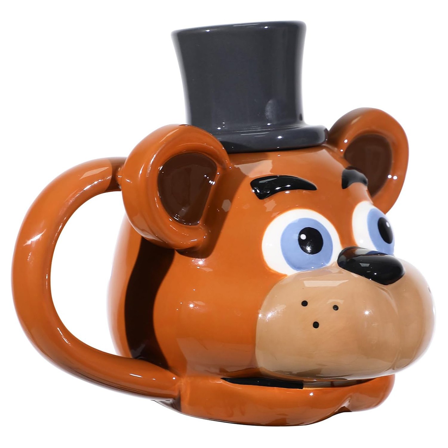Five Nights At Freddy’s Sculpted Freddy Fazbear Ceramic Mug With Hat Lid 23 oz
