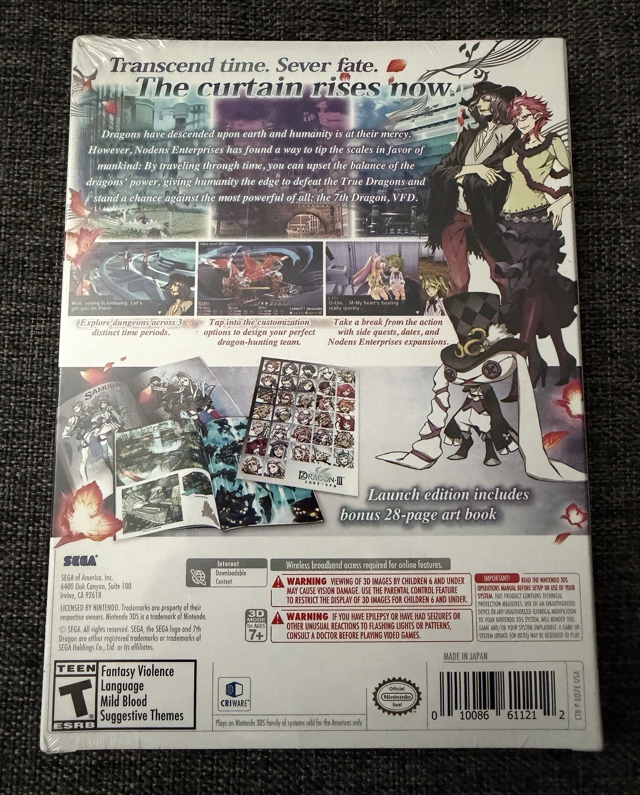 7th Dragon III Code: VFD with Art Book Nintendo 3DS Sega New Sealed
