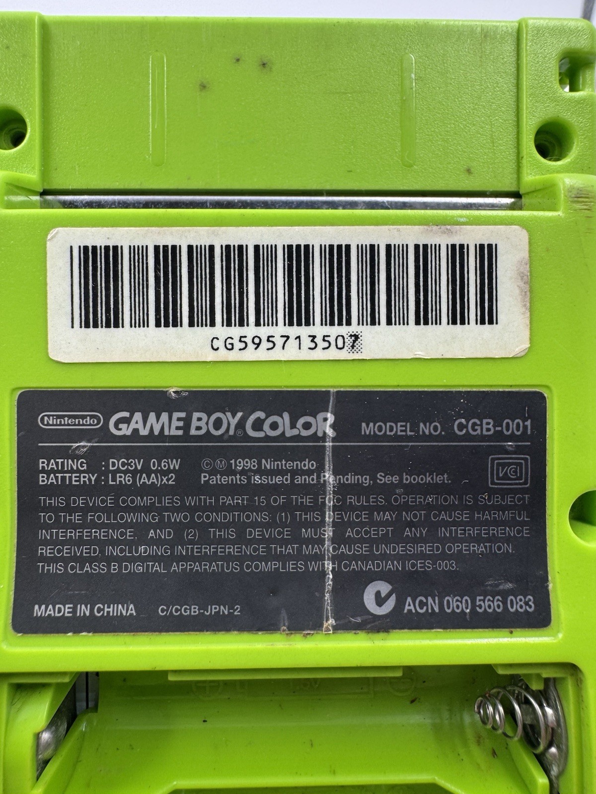 Nintendo Game Boy Color Kiwi Handheld System CGB-001 As-Is Works Read