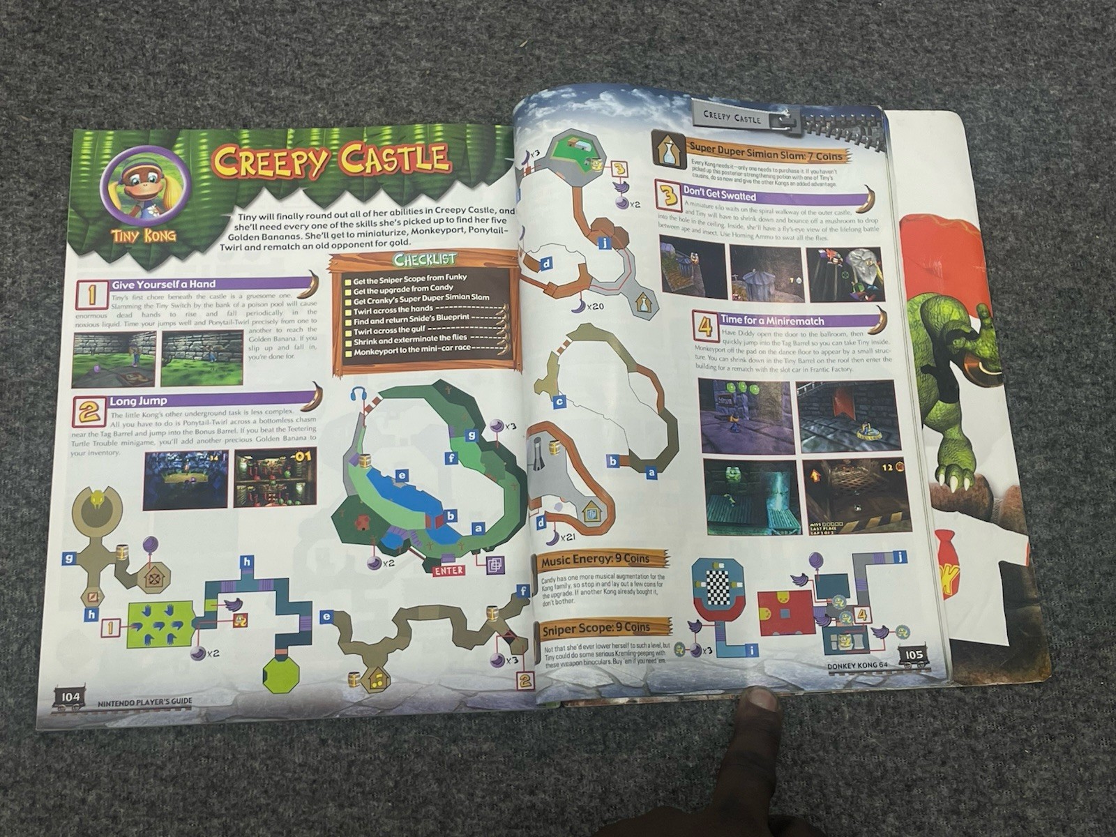 Donkey Kong 64 Official Nintendo Power Players Guide for N64 w/ Map