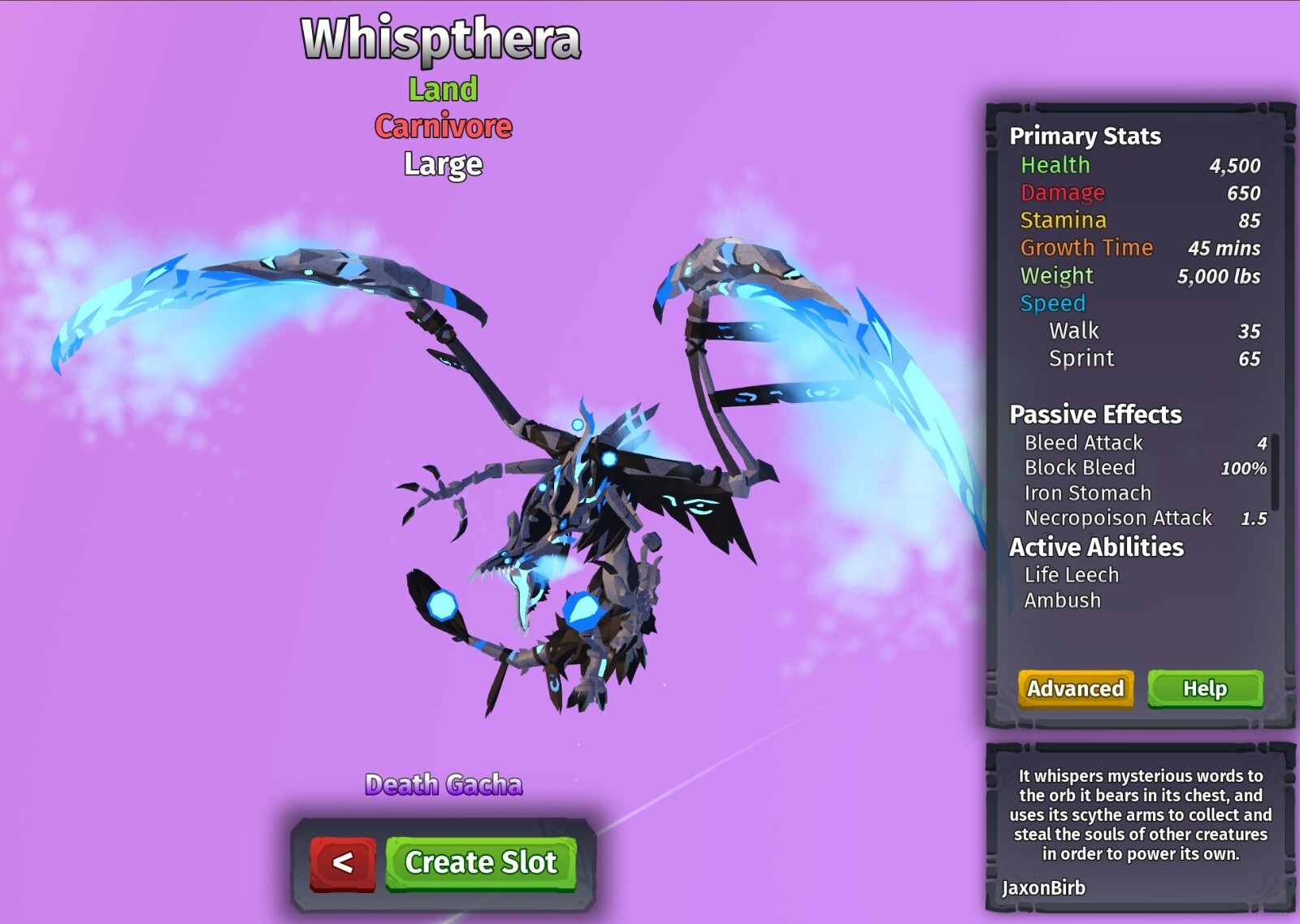 Whispthera Species | Creatures of Sonaria | Roblox