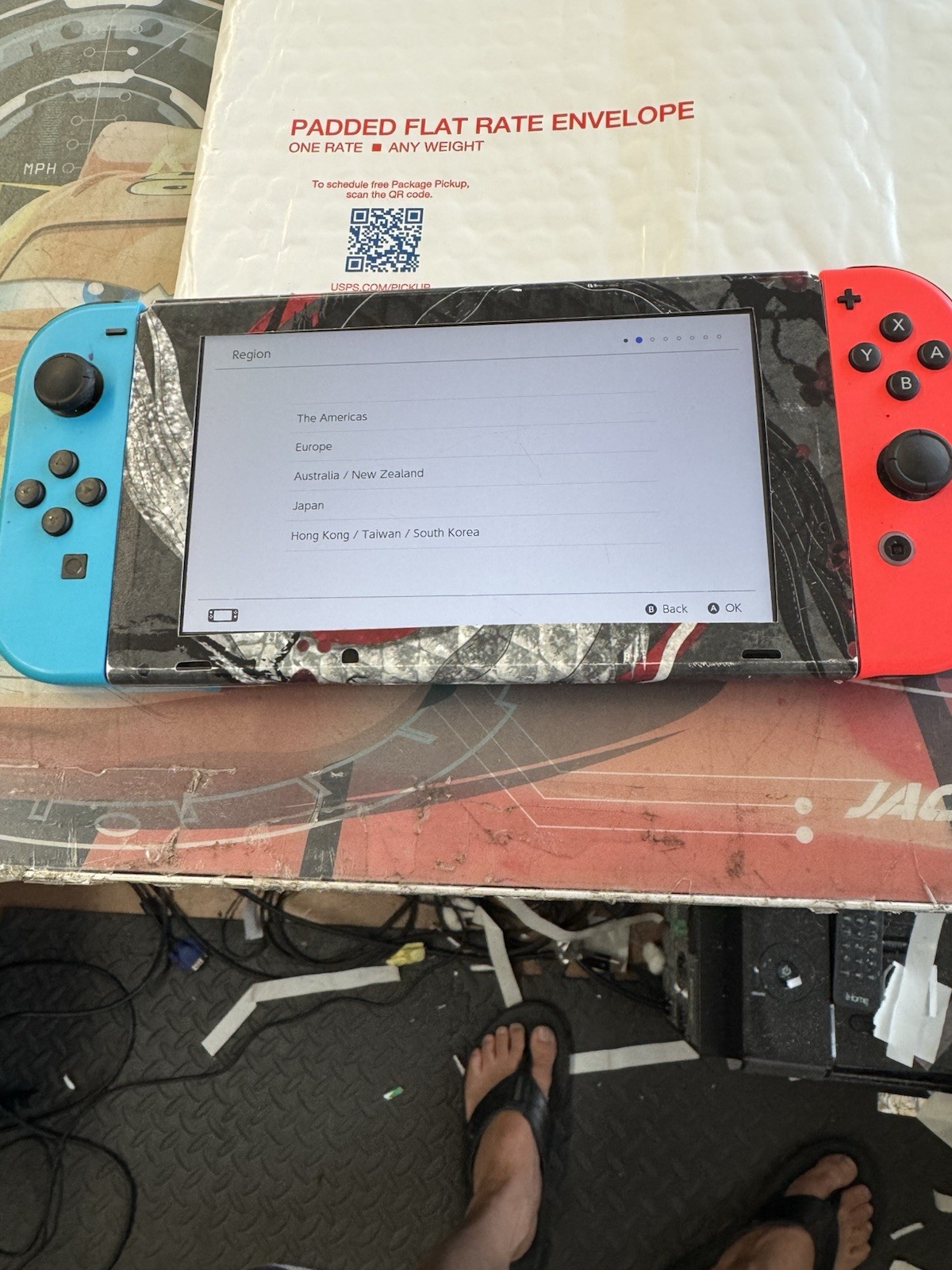 Nintendo Switch HAC-001 Neon Blue Red Console w/ 64GB microSD Card Tested Works