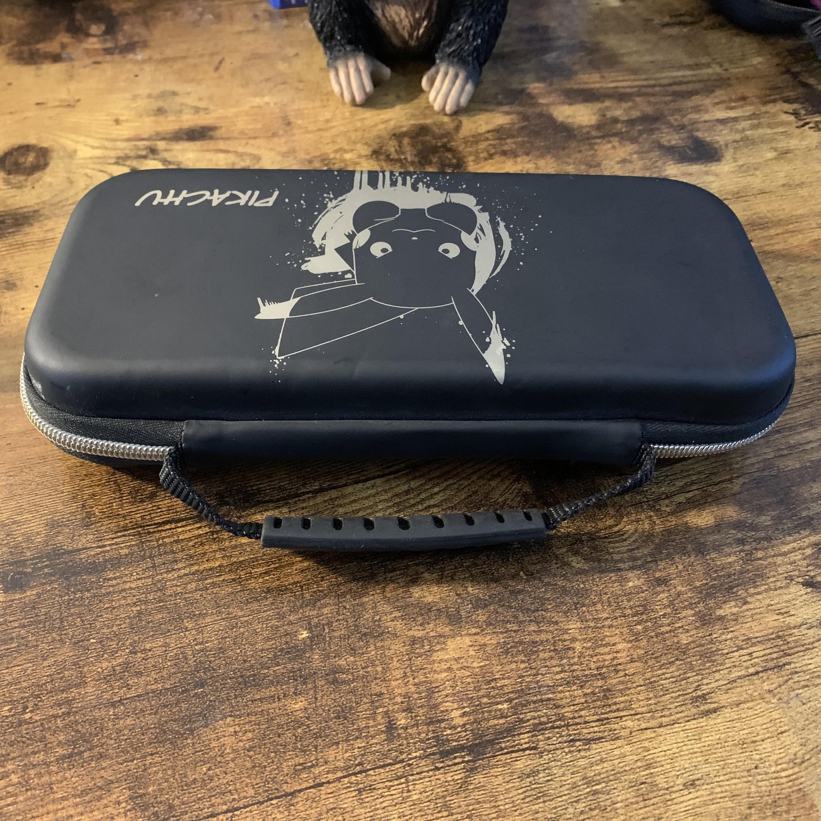 Pokemon Nintendo Switch Pikachu Black Hard Shell Carrying Case Padded Travel