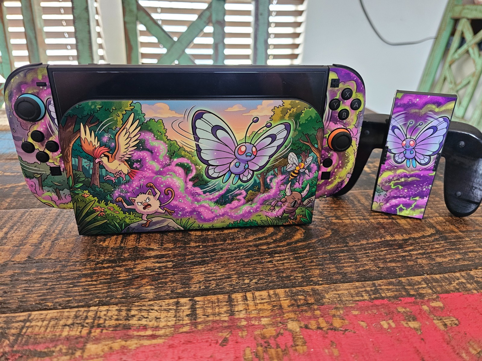 Skin Vinyl Decal “Butterfree” For Nintendo Switch 1 or 2 Gamer Console_Pokemon