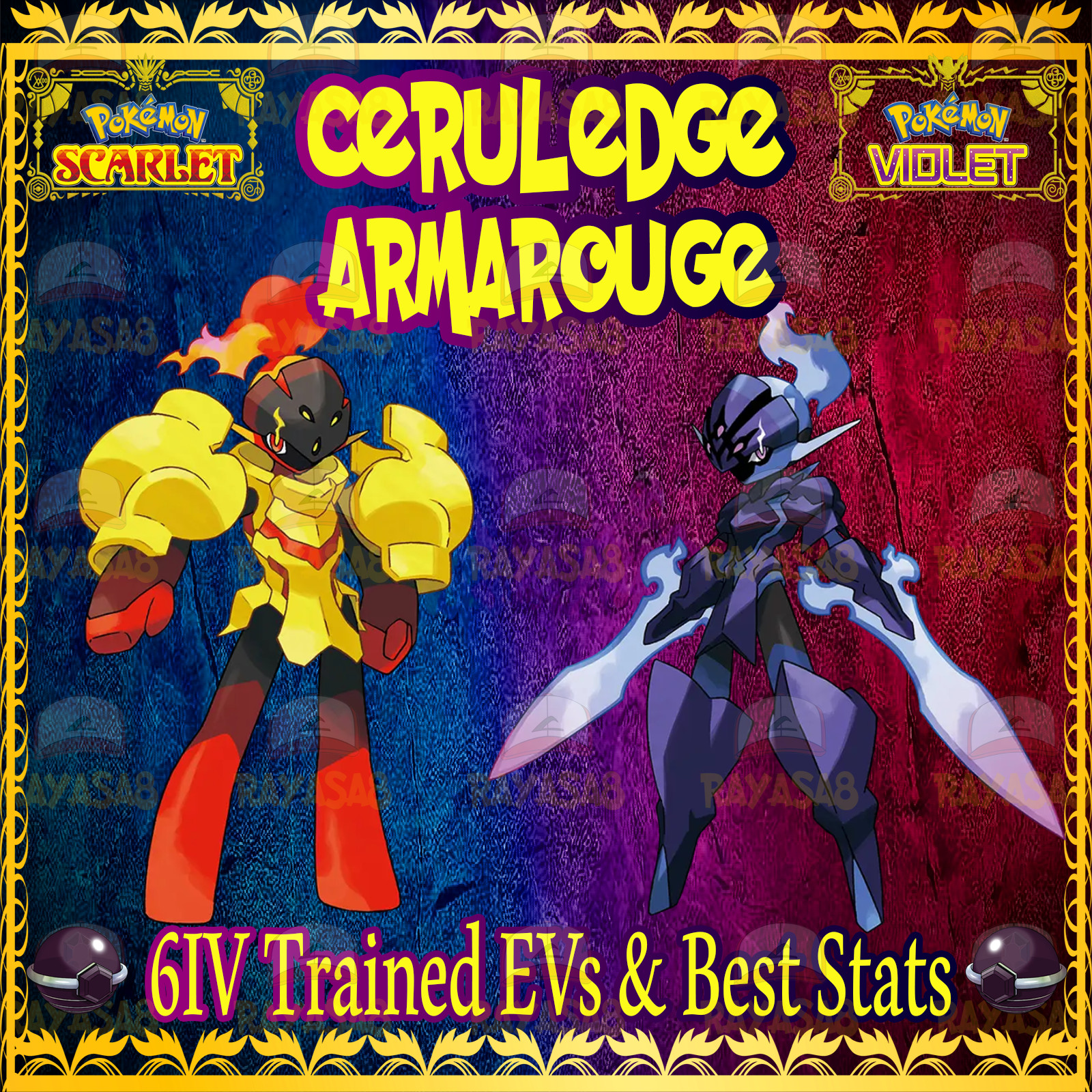 Armarouge – Ceruledge – Shiny – Non Shiny Pokemon Scarlet and Violet Home🌟