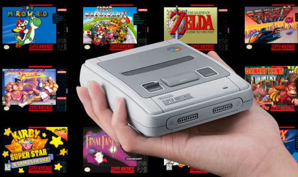SNES Super Nintendo Classic Edition Mini Console Grey 2 Controllers + Games NEW