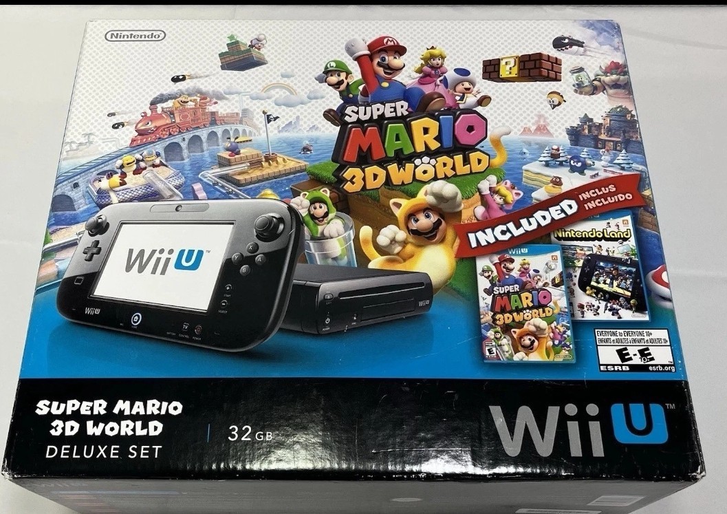 Nintendo Wii U 32 GB Super Mario 3D World Deluxe Set – Black CIB W/ Games WORKS