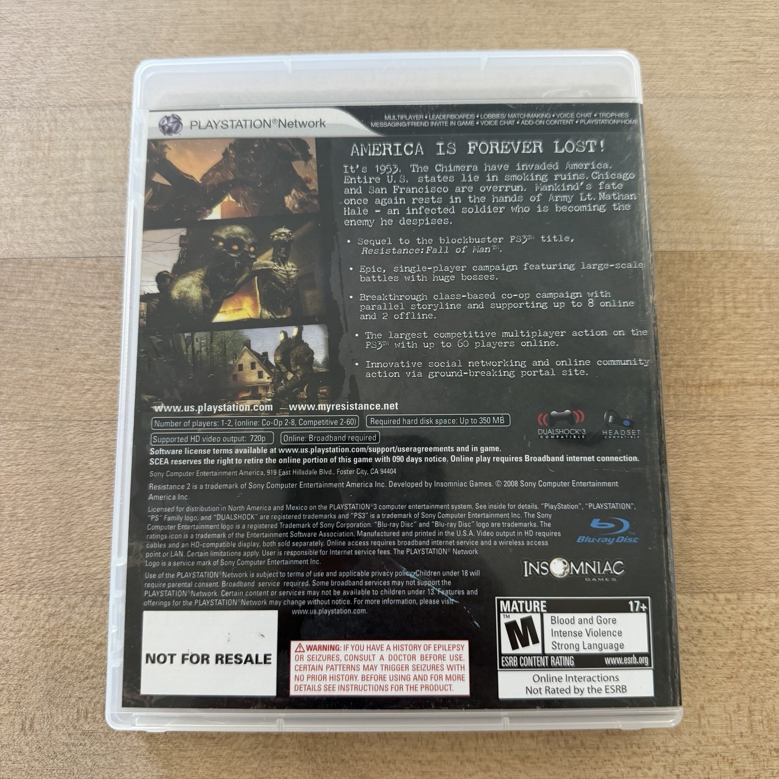 Resistance 2 – Collector’s Edition PS3 (Game, Booklet & Bonus Disc Only)