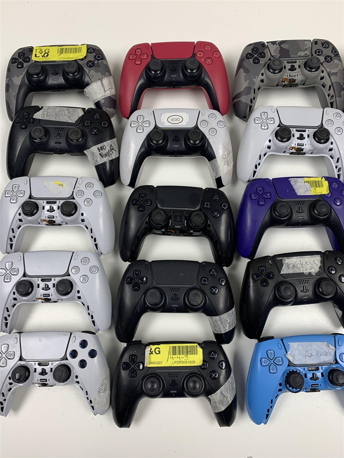 Bulk Lot 20 Sony PS5 DualSense Controllers Broken Parts Repair Wholesale