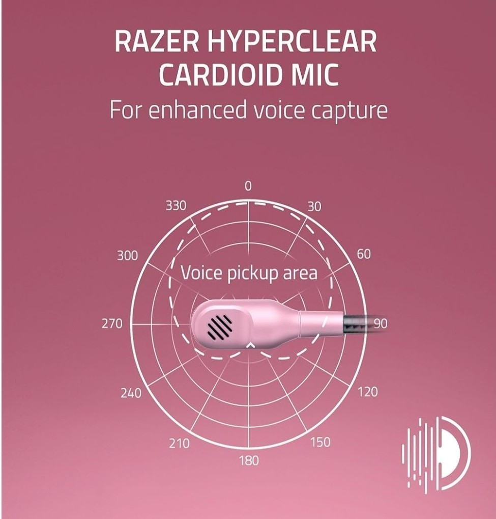 Razer – BlackShark V2 X Wired Gaming Headset – Quartz Pink