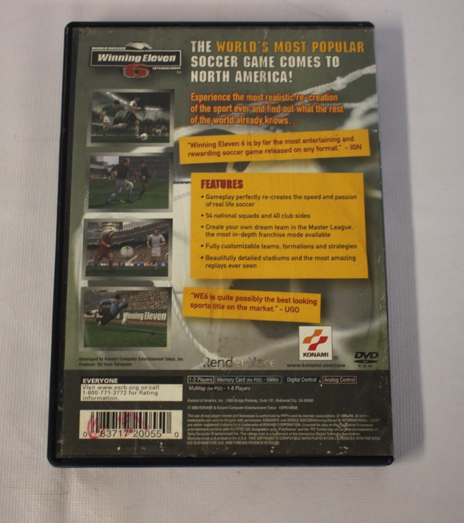 World Soccer Winning Eleven 6 International Sony PlayStation 2, (2003) *CIB*