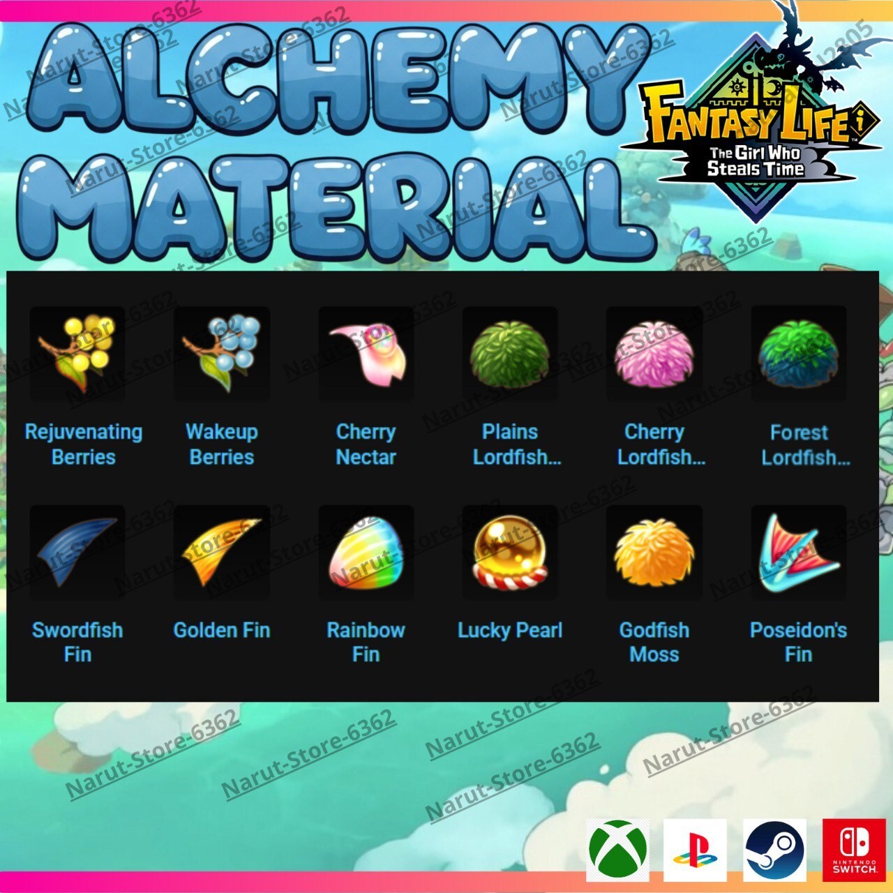 Fantasy Life I: Alchemy Material Bundle🌟 crafting The Girl Who Steals the Time