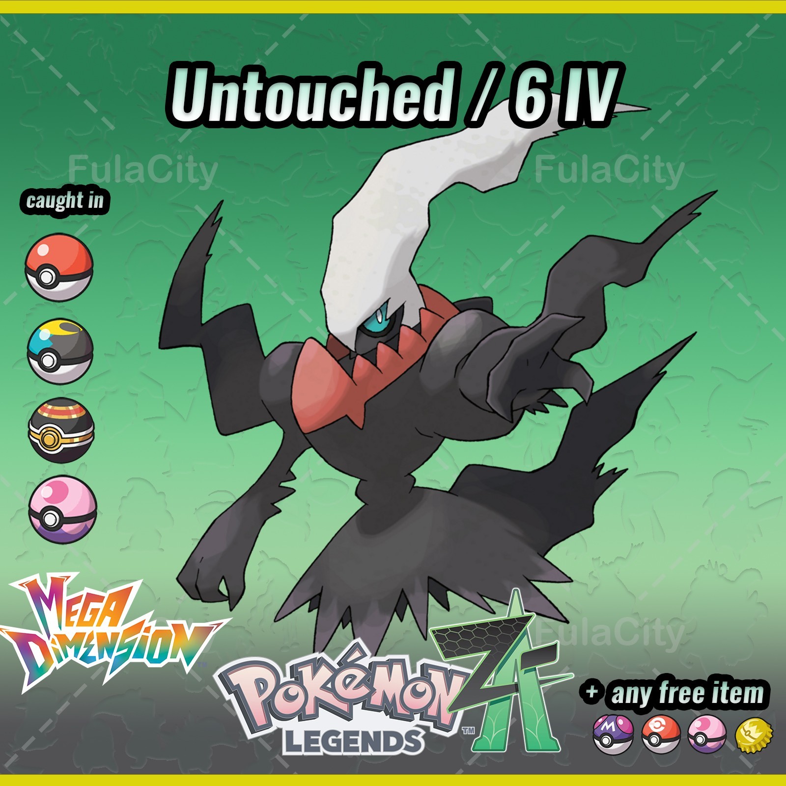 Darkrai Pokemon Legends ZA ⚫ Untouched / 6 IV 🟢 @ Holding Any Item