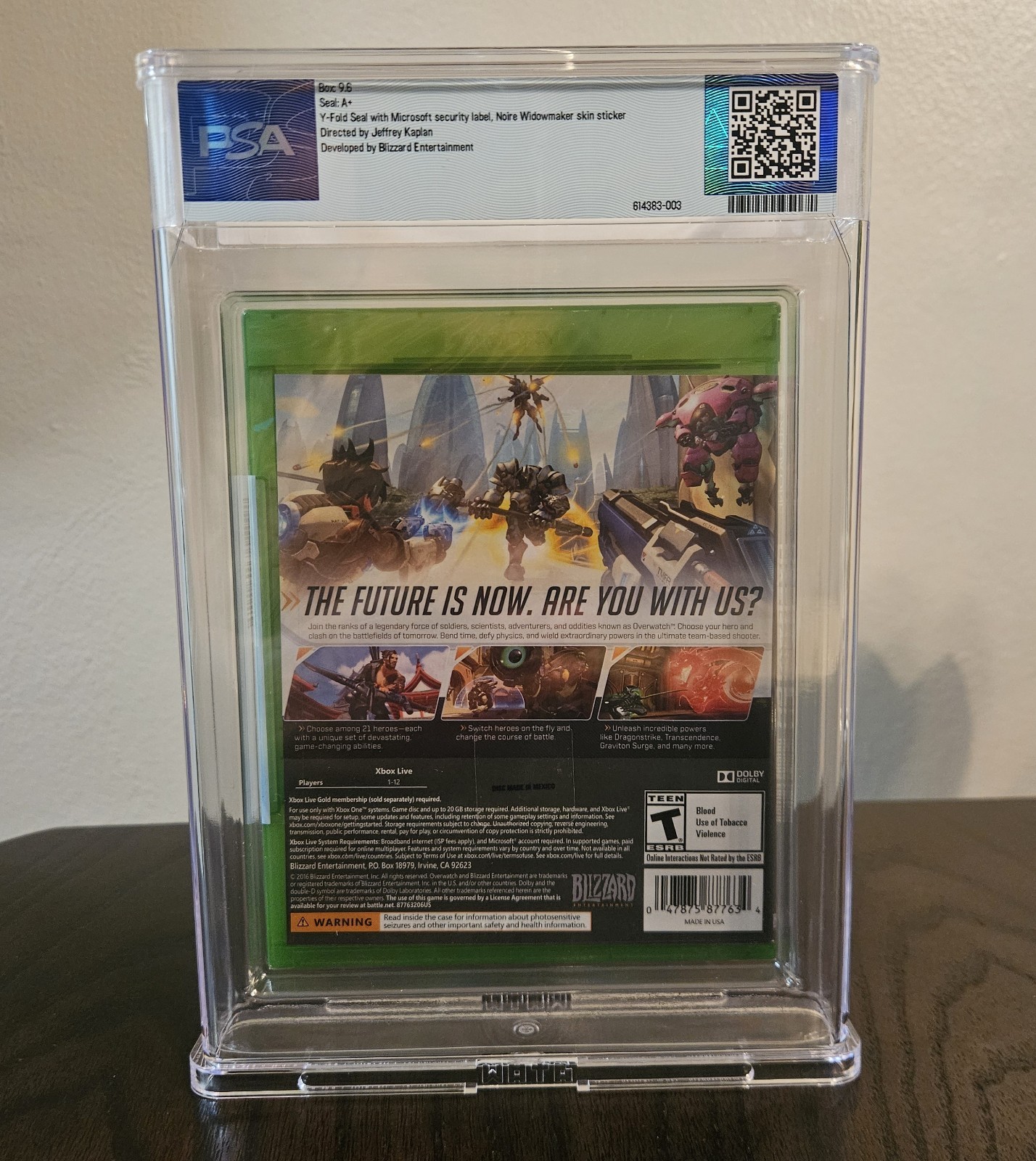 Overwatch PSA 9.6 A+ Xbox One Noire Widowmaker Skin RARE!