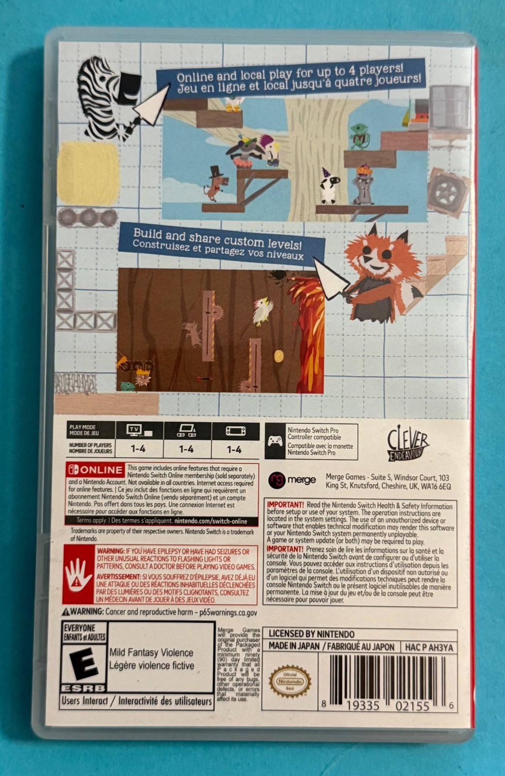 Ultimate Chicken Horse Nintendo Switch US Version In Original Case Tested