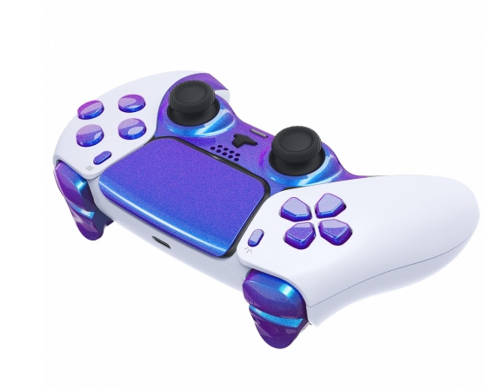 White/Enigma Custom UN-Modded Controller Unique Design compatible with PS5 OEM
