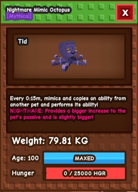 GROW A GARDEN TITANIC NIGHTMARE MIMIC OCTOPUS | 15S COOLDOWN NO TOY + Clean
