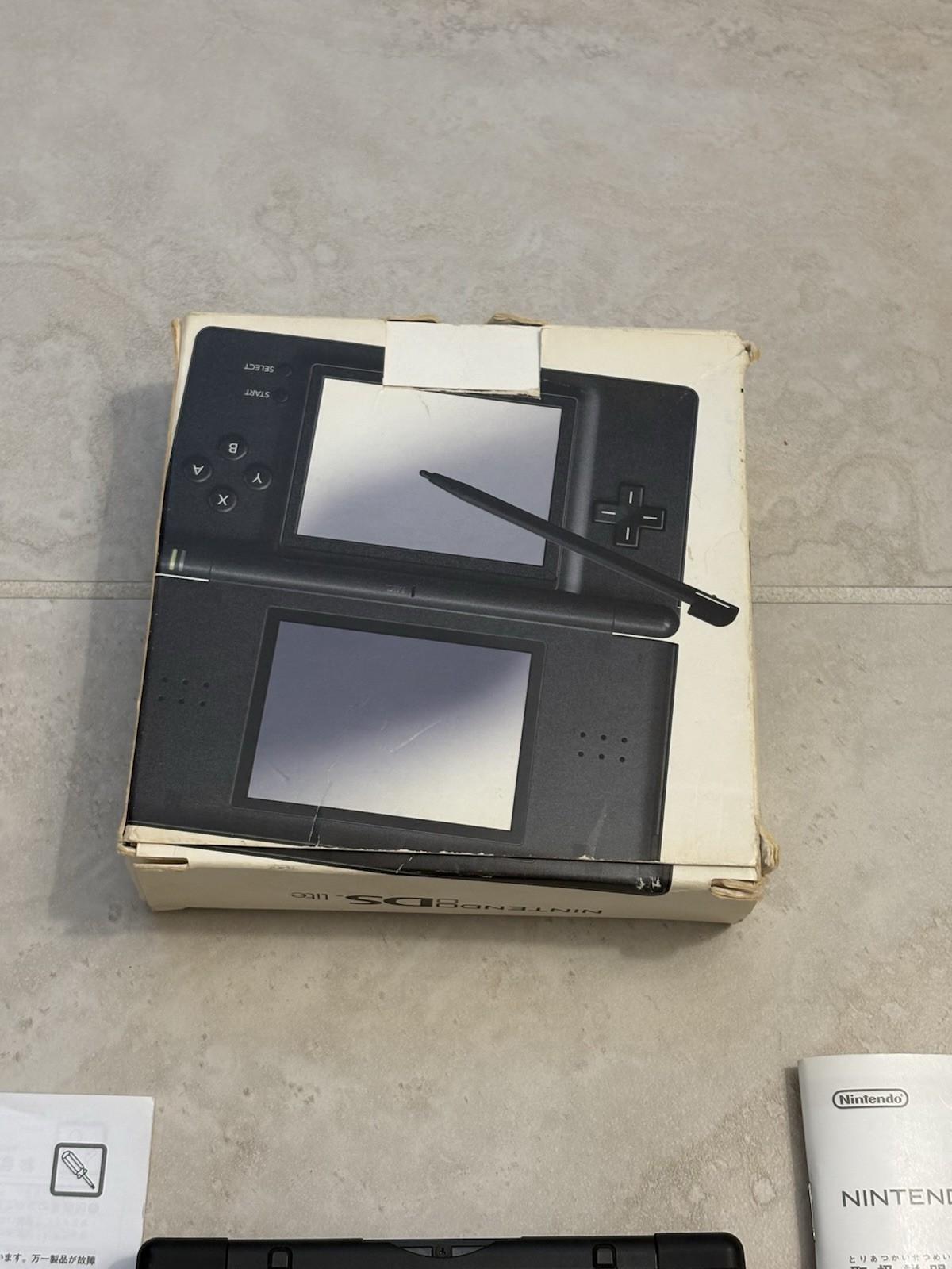 Nintendo DS Lite Onyx Black With Charger And Stylus Complete In Box Near Mint