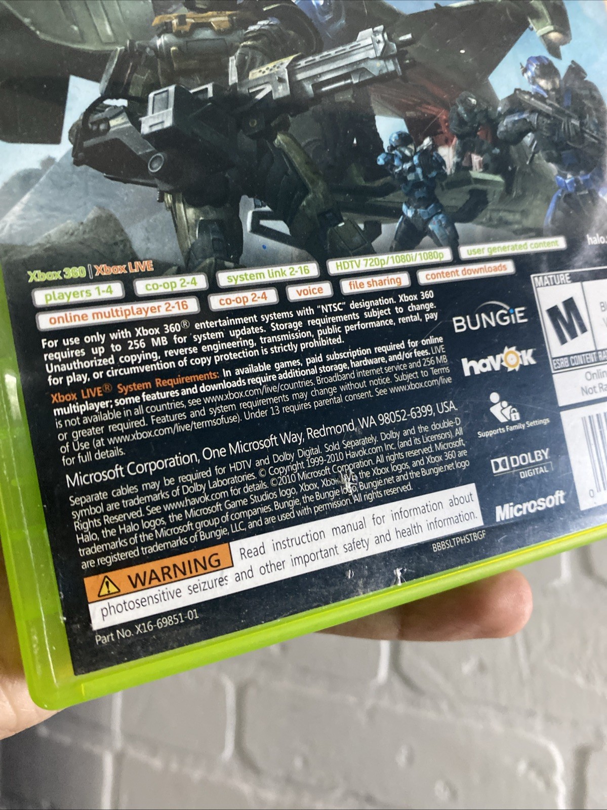 Halo Reach Xbox 360 Game Case SIGNED: SERINA – Case Only Meant For Display