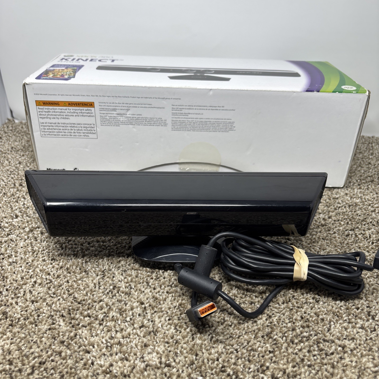 XBOX 360 Kinect Motion Sensor & Camera With Box No Game Tested