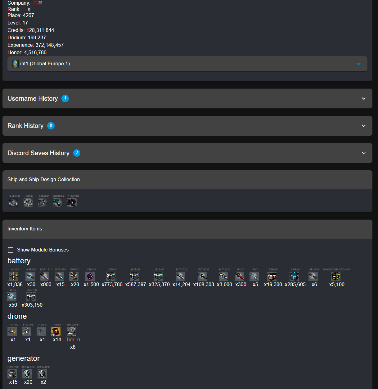 Dark Orbit| Global Europe 1 – TR payment| 10Havoc| 10 Prometheus| XT10 modules/9