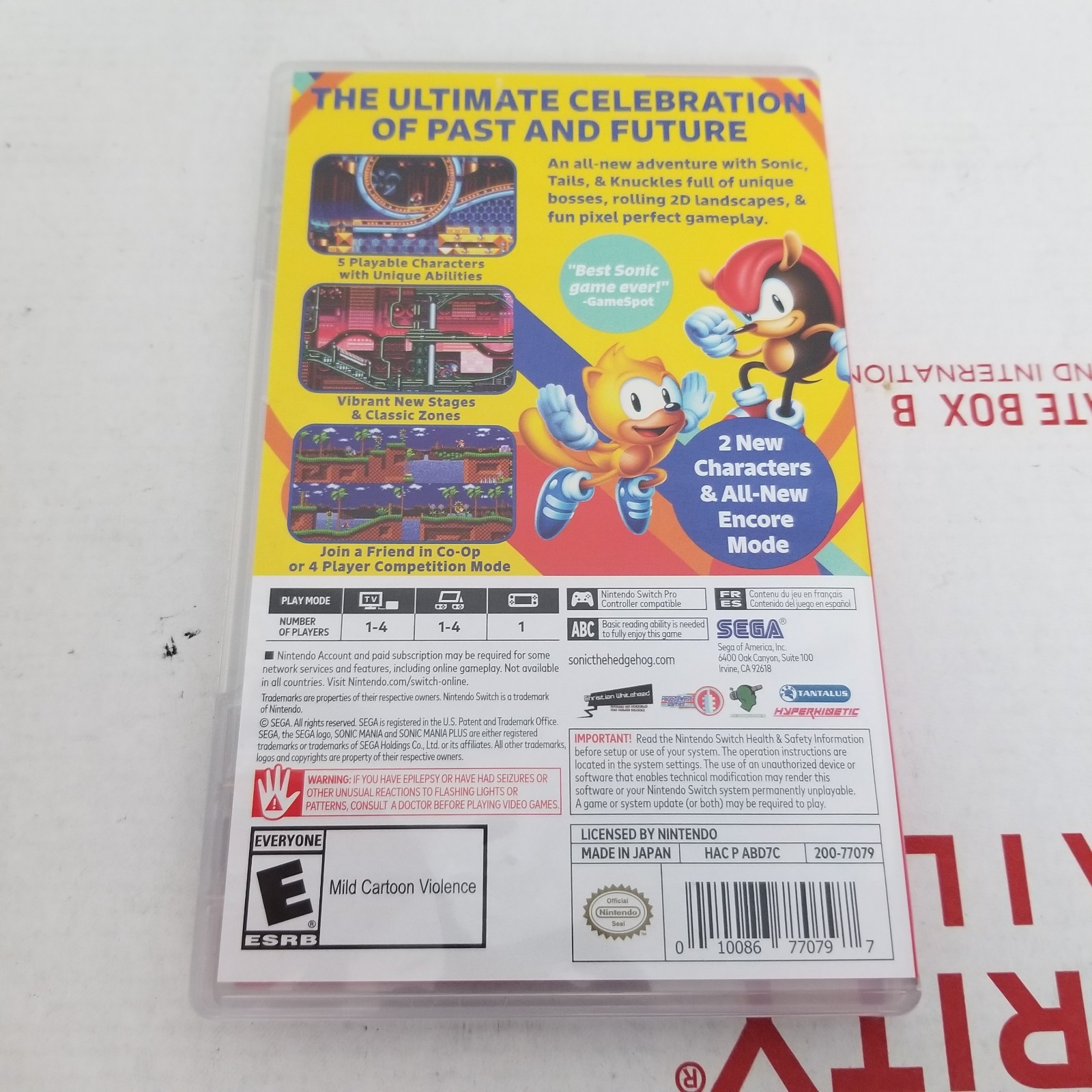 Sonic Mania Plus Nintendo Switch in Box Tested Working