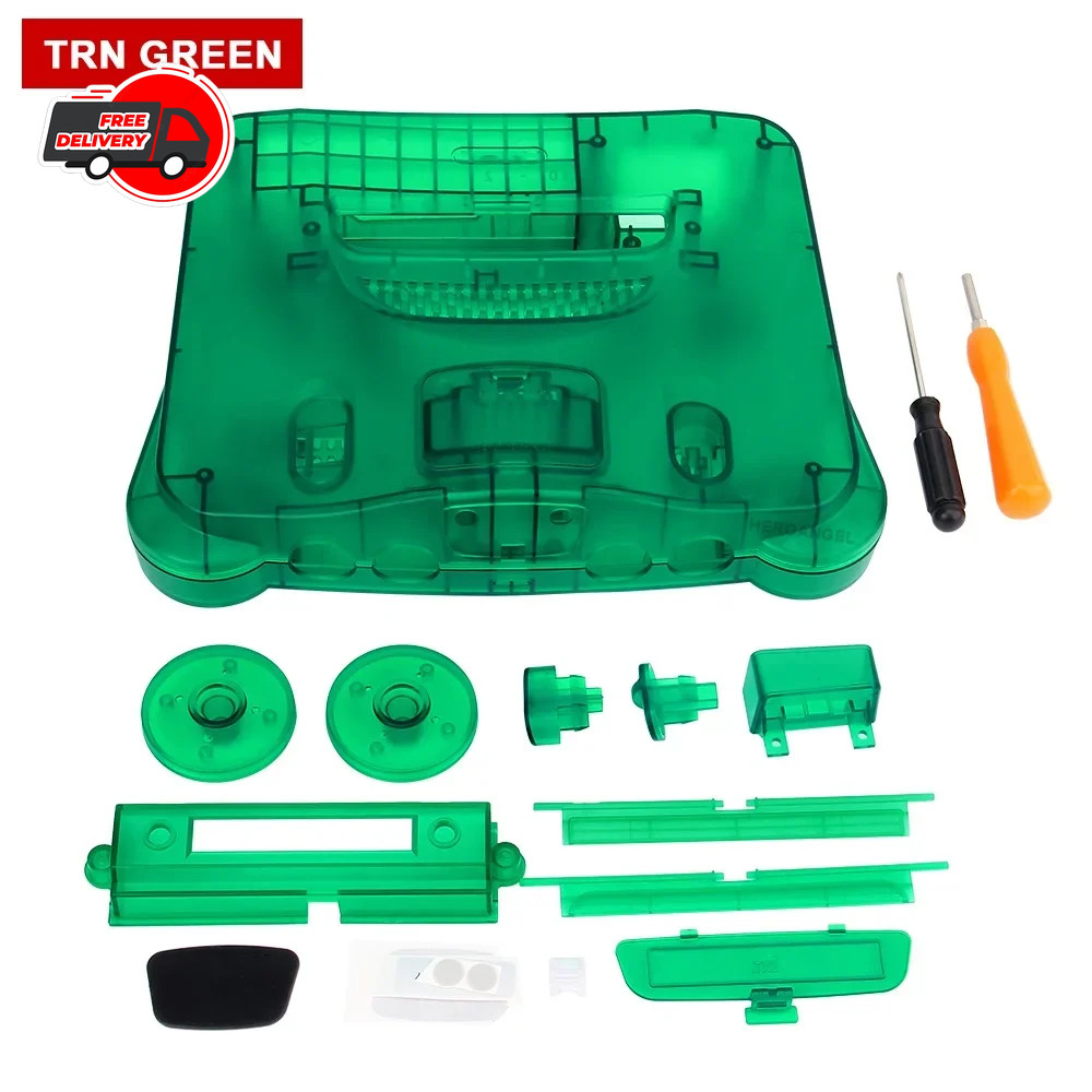 Bitfunx Replacement Shell Case for N64 Nintendo 64 Console Transparent Plastic