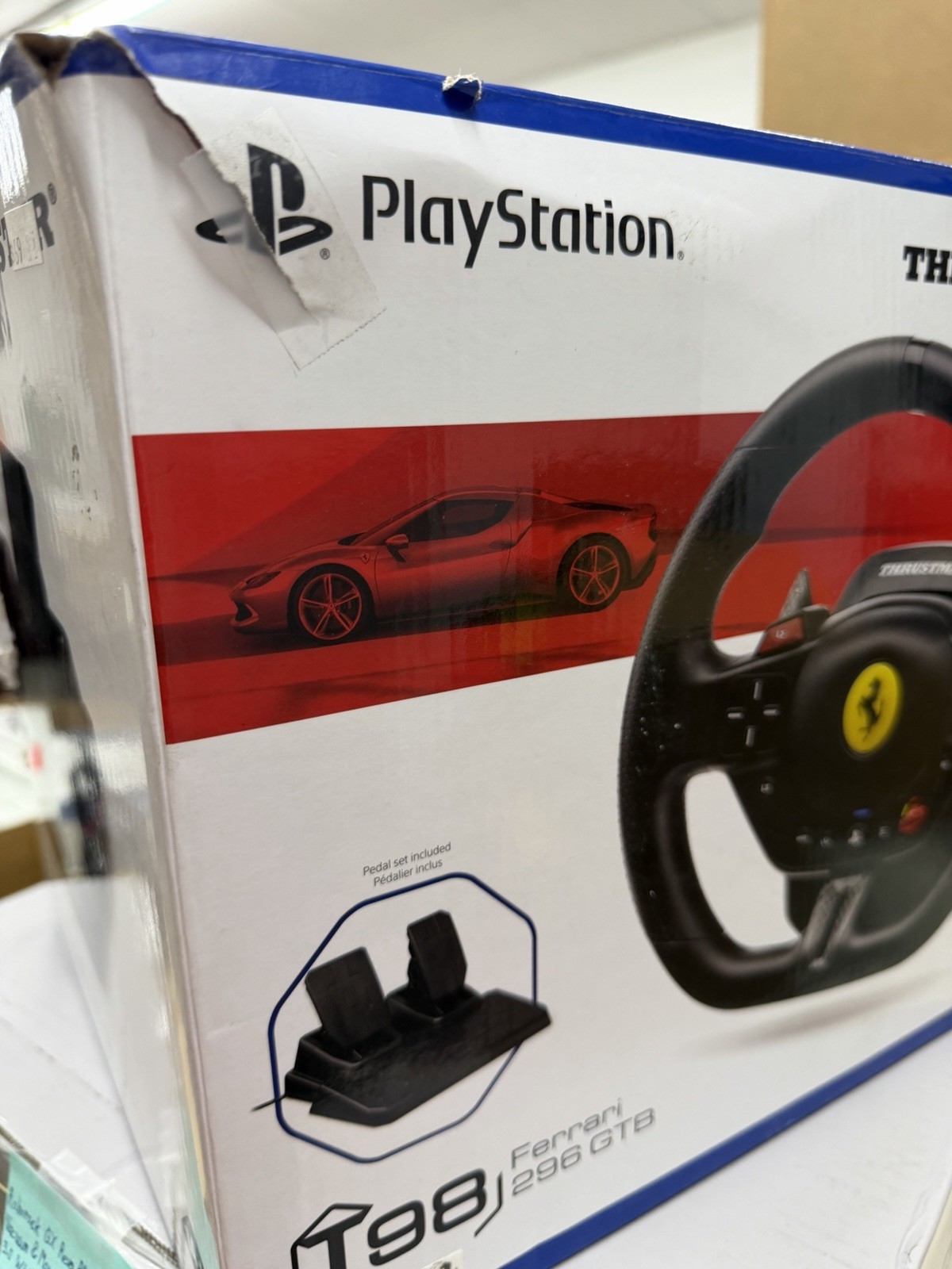 Thrustmaster T98 Ferrari 296 GTB Racing Wheel & Pedal Set Playstation 4/5 & PC