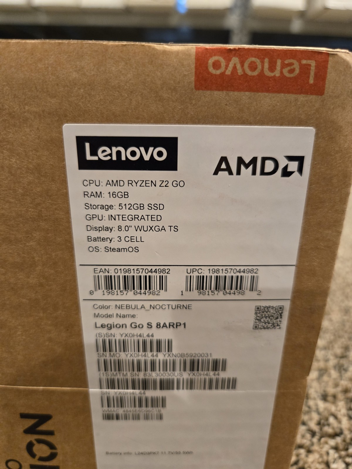 Lenovo Legion Go S Z2 512gb SSD 16Gb Ram