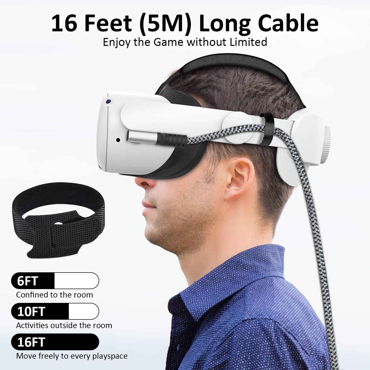 Link Cable 16FT VR Cable Compatible with Meta Oculus Quest 2/Quest 3S/Quest 3…