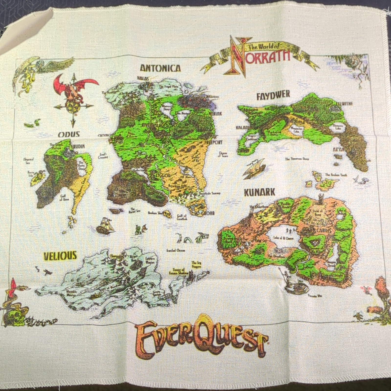 Sony Online Entertainment EverQuest Original PC Cloth Map Promo Inserts Lot