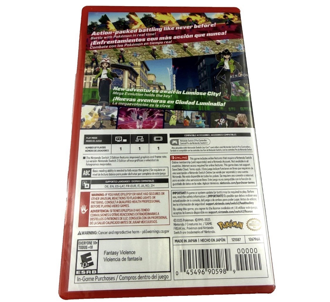 Brand New Pokémon Legends: Z-A Game Nintendo Switch 2 In Hand Seal Free Shipping