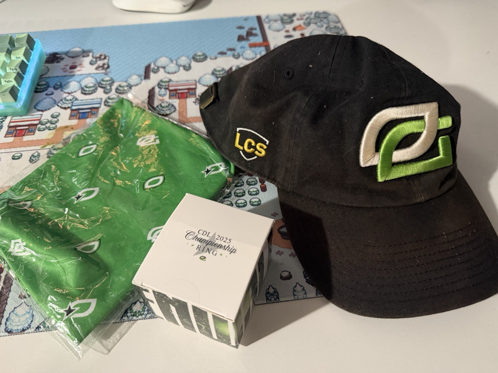 OpTic Gaming Replica Ring 2025 CDL Champs, Optic Gaming Bandana And Rare LCS Hat