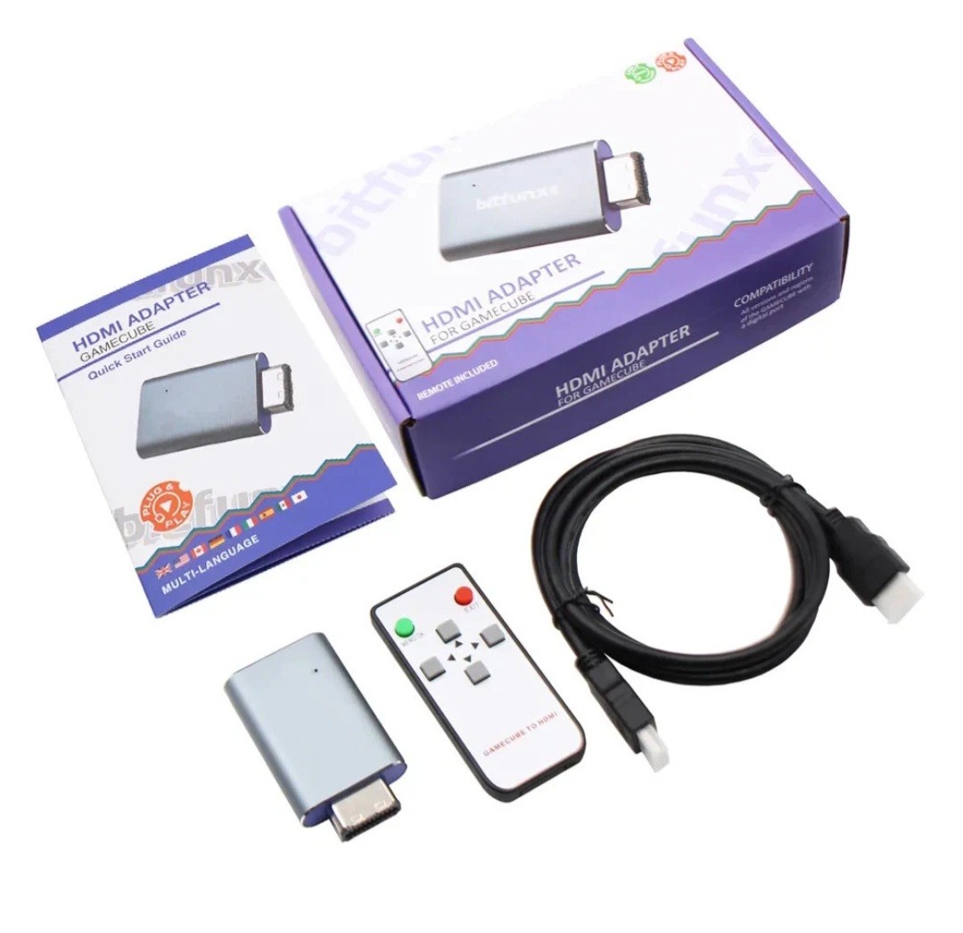 New BITFUNX Nintendo GameCube video Game Doubler HDMI UPSCALER Adapter Converter