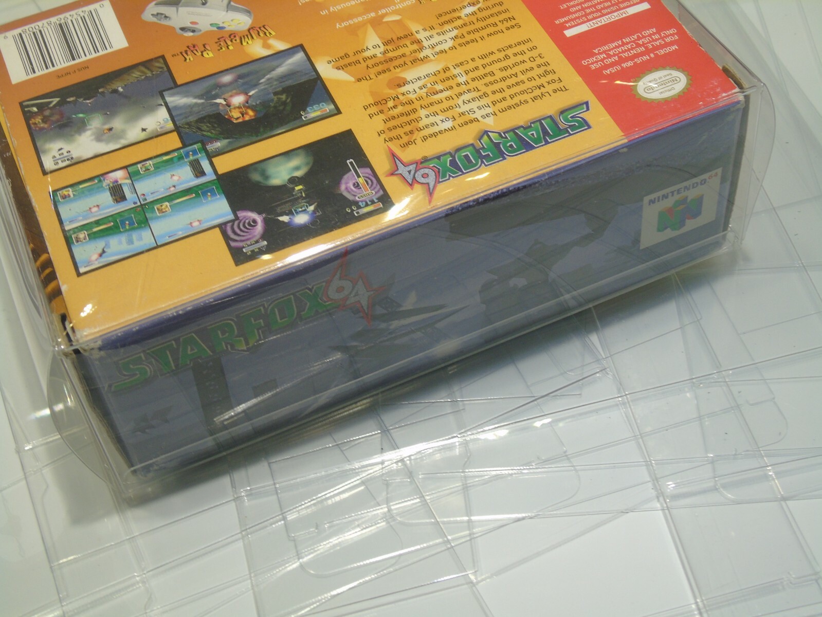 1 N64 Nintendo 64 Star Fox Video Game Clear Case Cases Sleeve Box Protector CIB