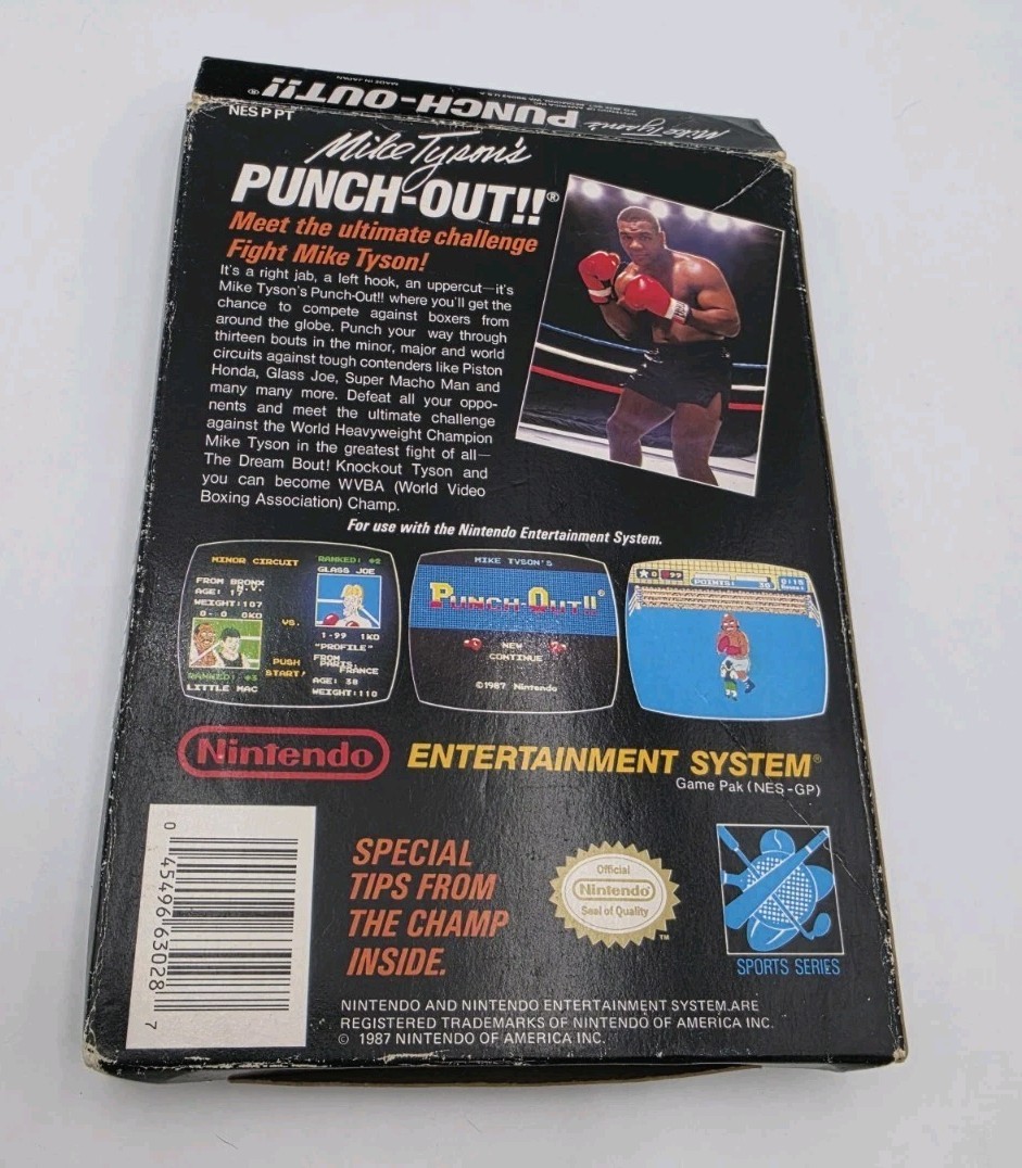 Mike Tyson’s Punch-Out Nintendo NES Cartridge, Box and Sleeve No Manual