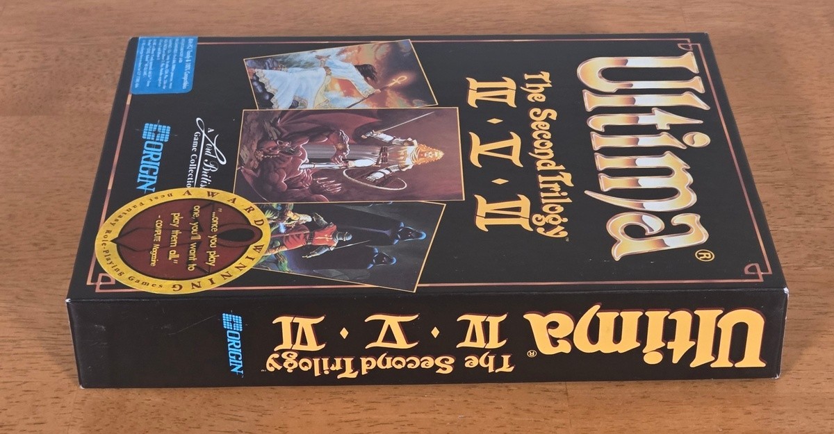 Ultima Second Trilogy IV V VI IBM PC Big Box Game 5.25″ Complete CIB Paper Map