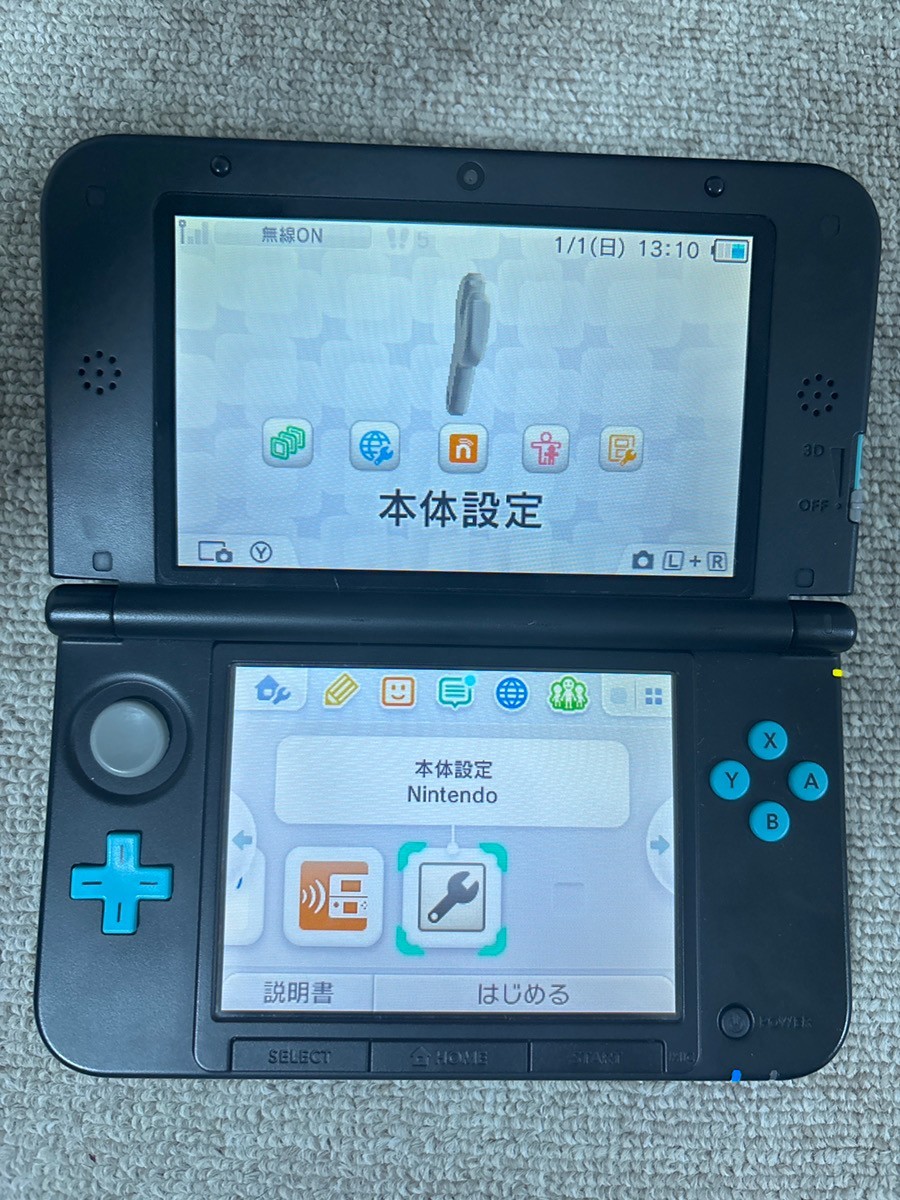 3DS LL XL blue black Japan Nintendo Console Japanese B120