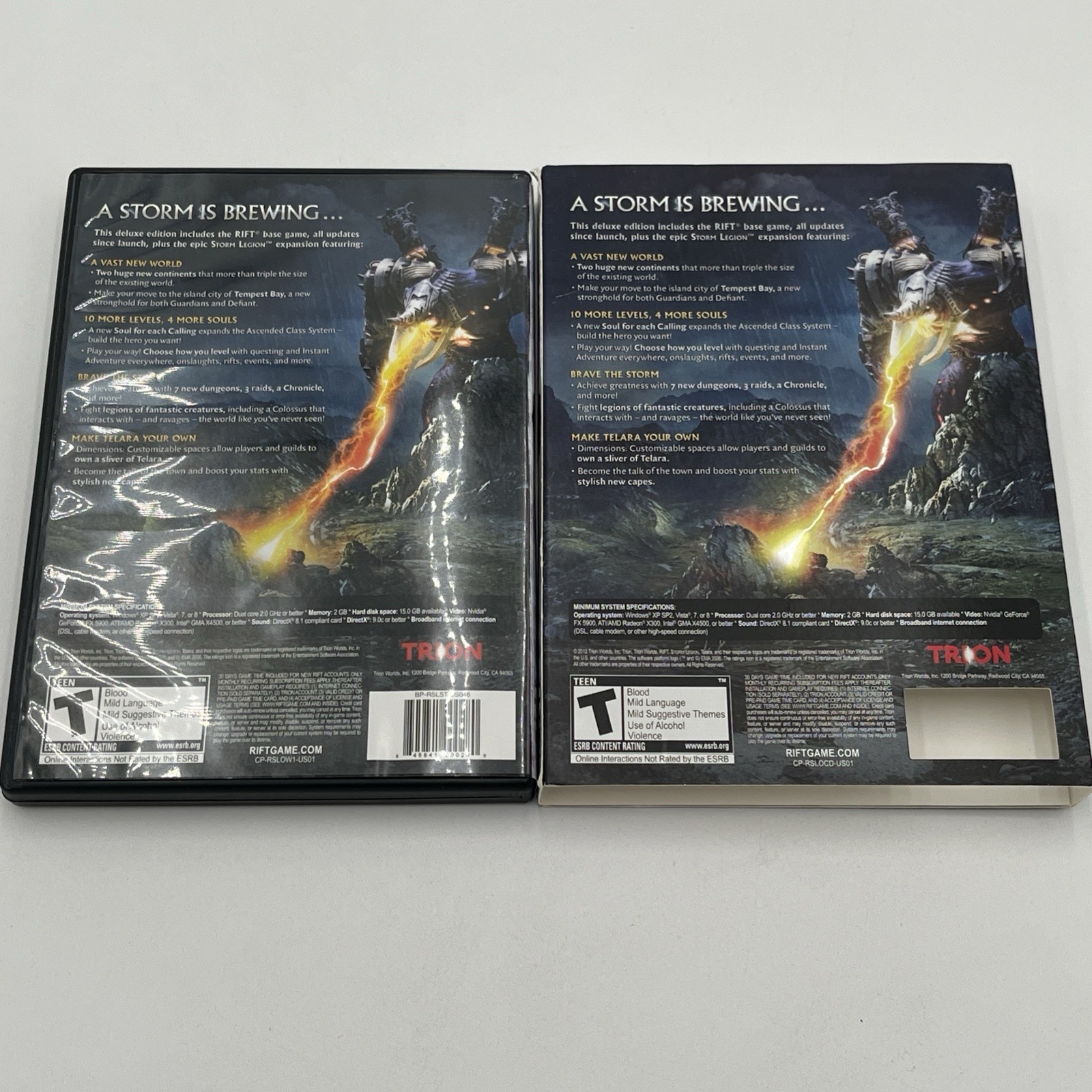 LOW PRICE!! RIFT Storm Legion PC DVD ROM Online Software Game Trion Complete