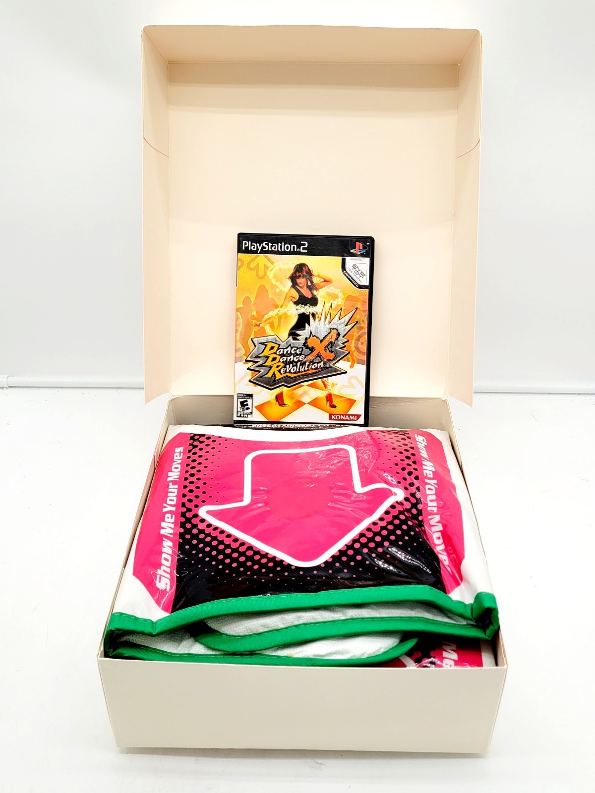 Dance Dance Revolution X PS2 CIB Dance Pad Controller + Box COMPLETE Konami
