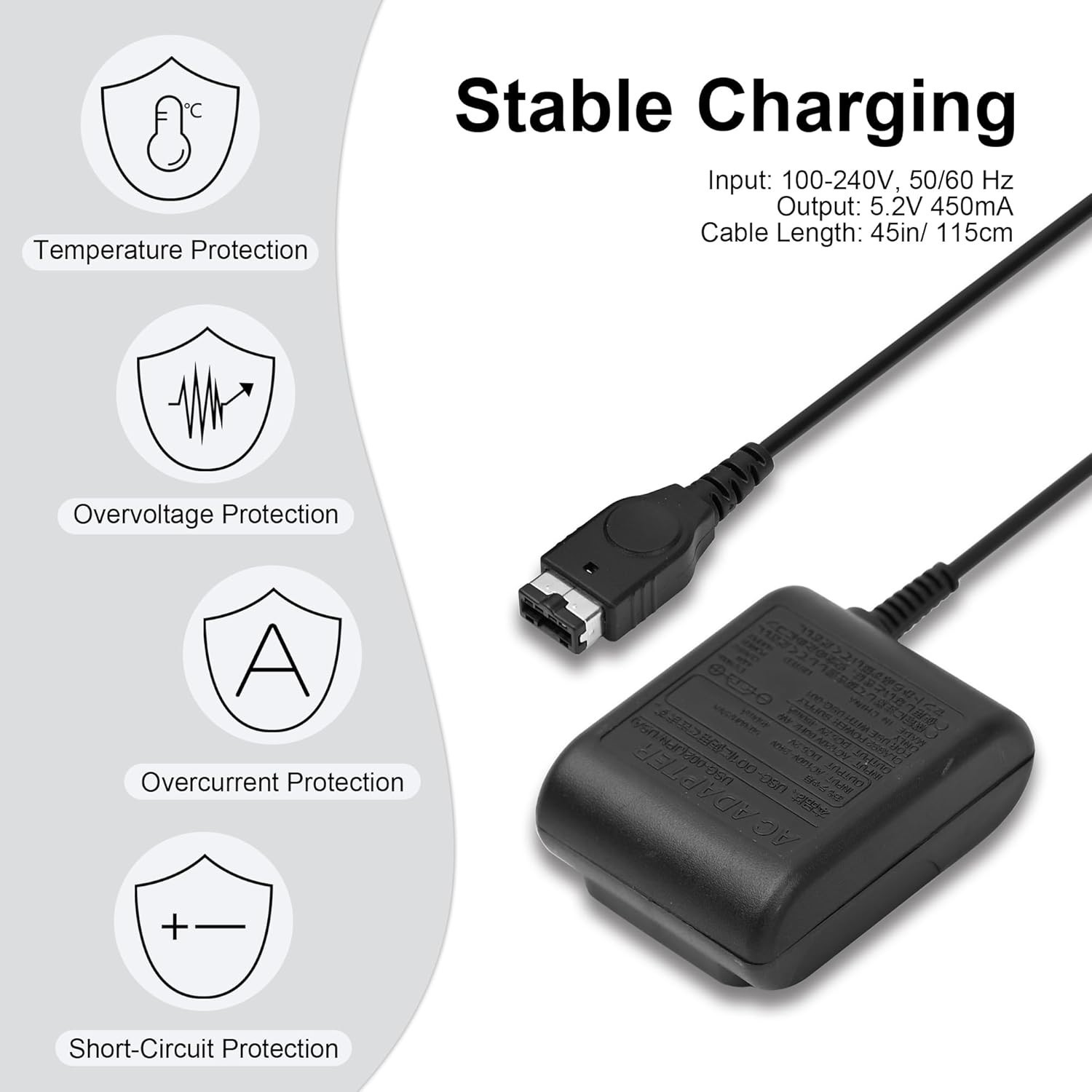 AC Adapter Home Wall Charger Cable Power Plug for Nintendo SP DS NDS GBA NTR-002