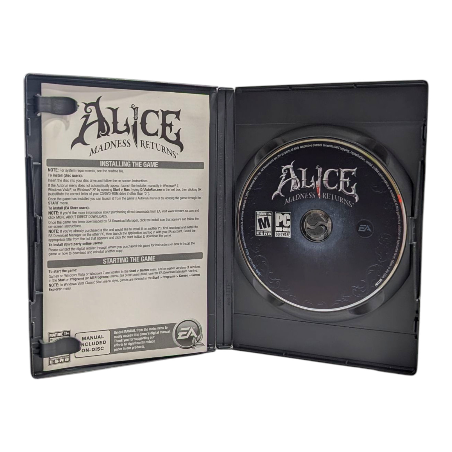 Alice Madness Returns PC 2011 Electronic Arts Video Game Complete In Box CIB