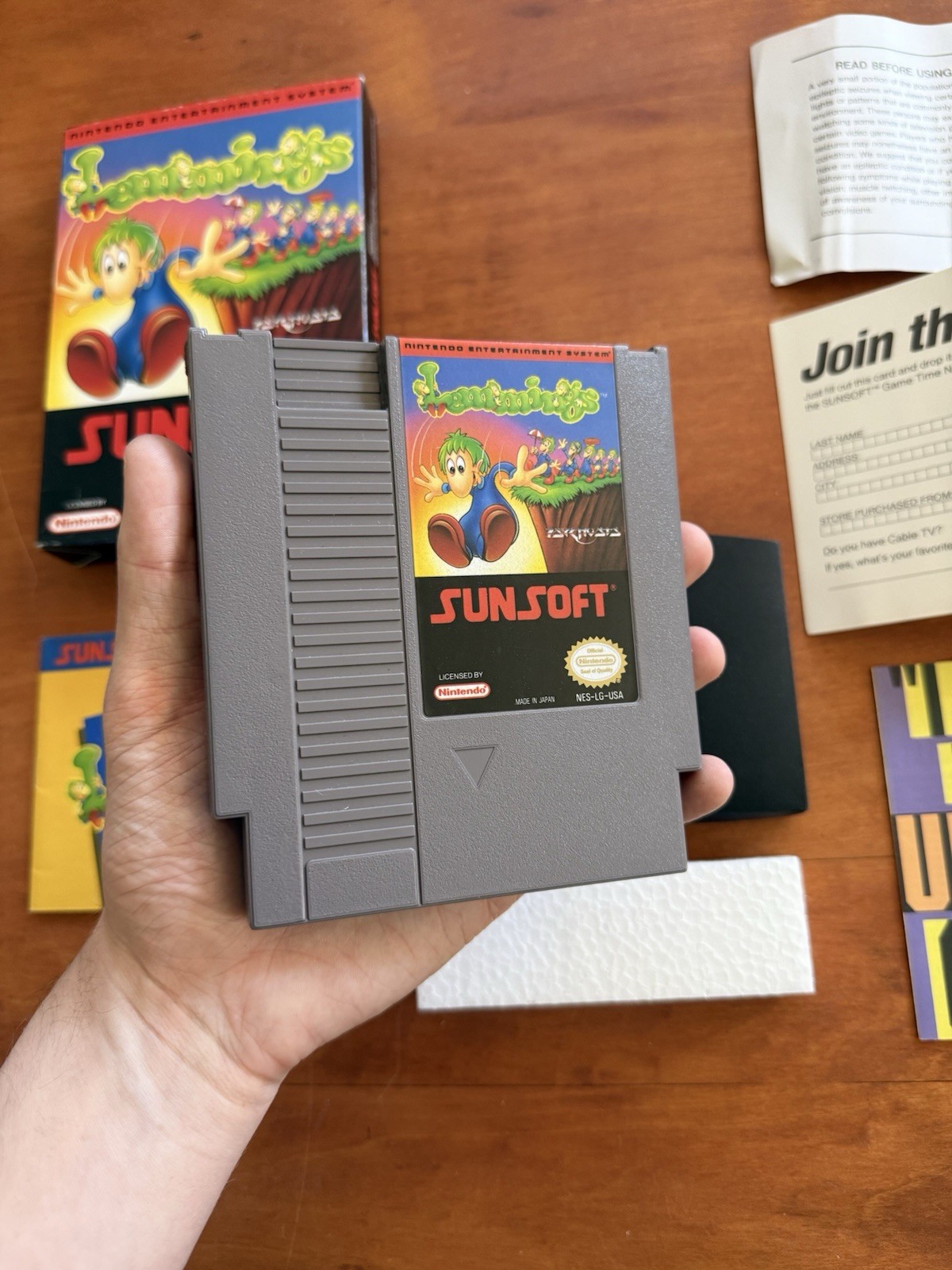 Lemmings (Nintendo NES) Excellent CIB Complete w/ Inserts & Tested Ships Fast