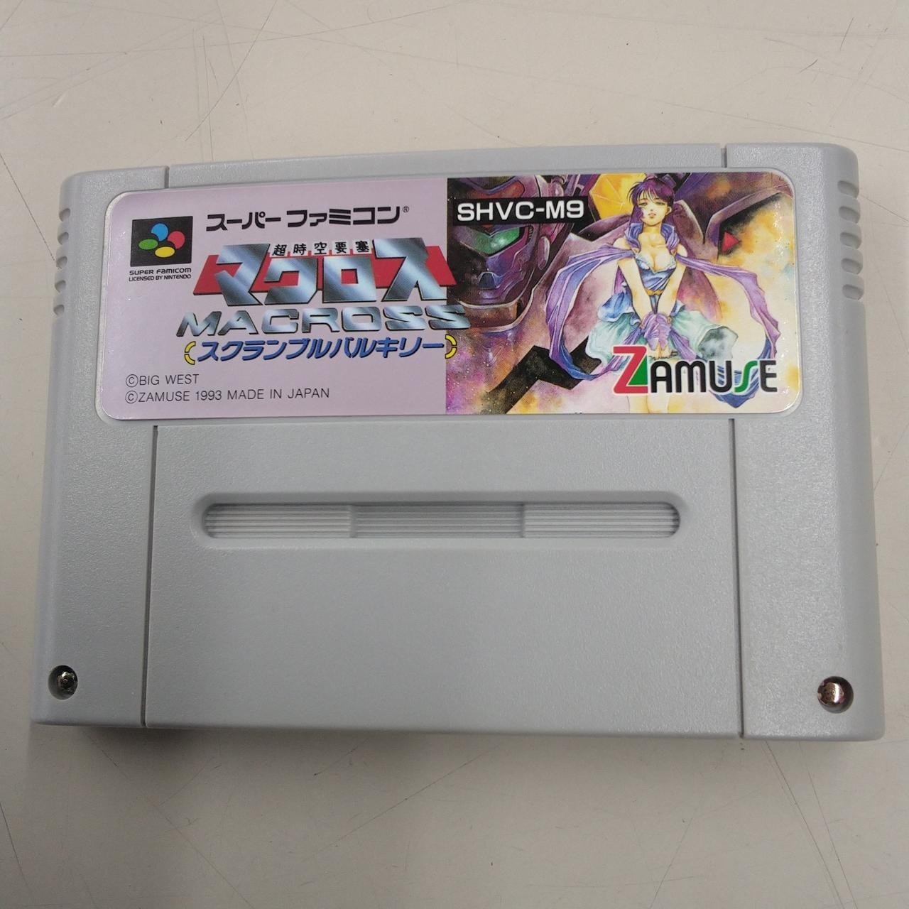 Super Famicom Macross Scrambled Valkyrie Cartridge w/ Box Manual SHVC-M9