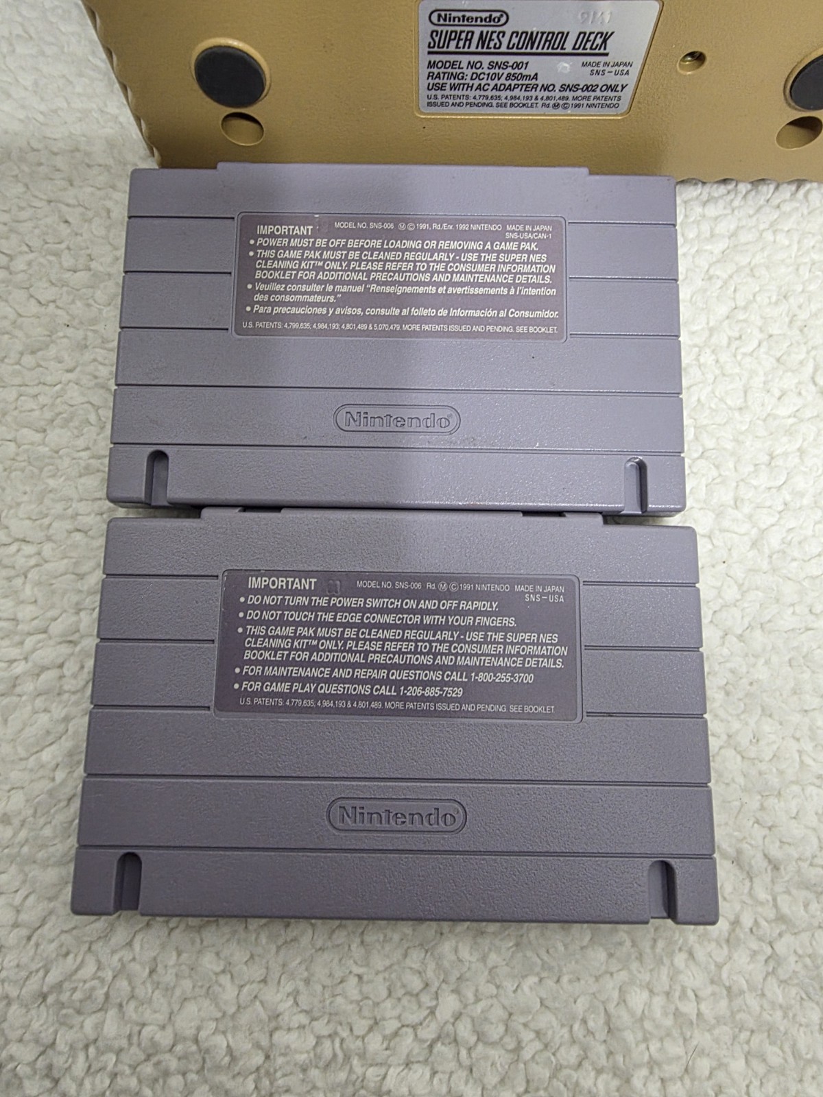 Super Nintendo SNES System Console Bundle w/ 2 Games (Tested & Working)