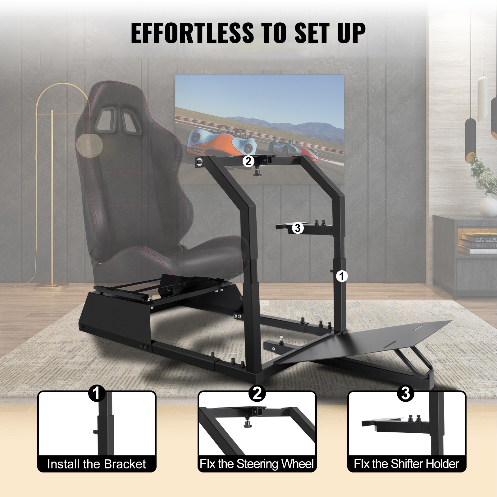 VEVOR Racing Simulator Cockpit Steering Wheel Stand G29/G923/G920 STAND ONLY