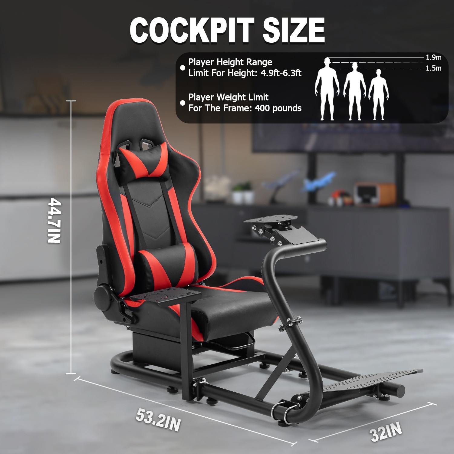 Marada G29 Racing Simulator Cockpit Wheel Stand with Seat Fit Logitech G923 G920