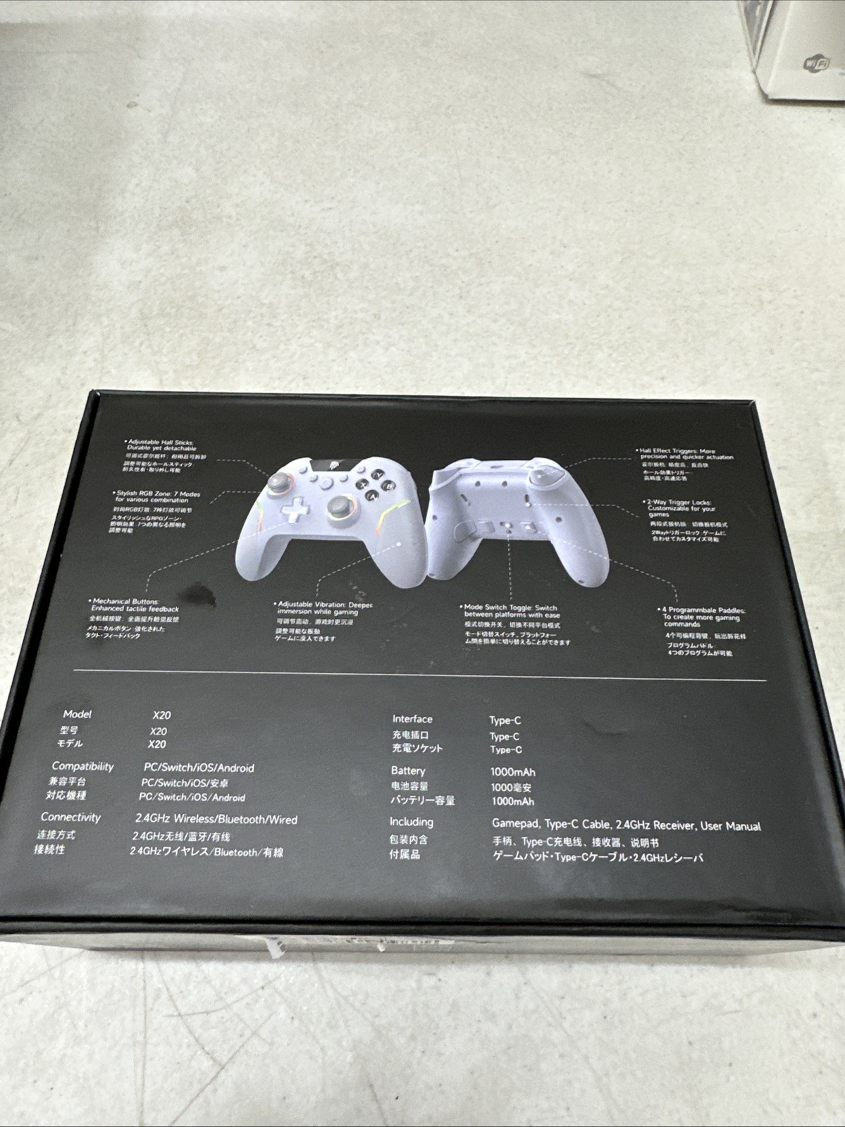 EasySMX X20 Wireless Gaming Controller RGB Backlit PC/Switch/Android/Steam iOS