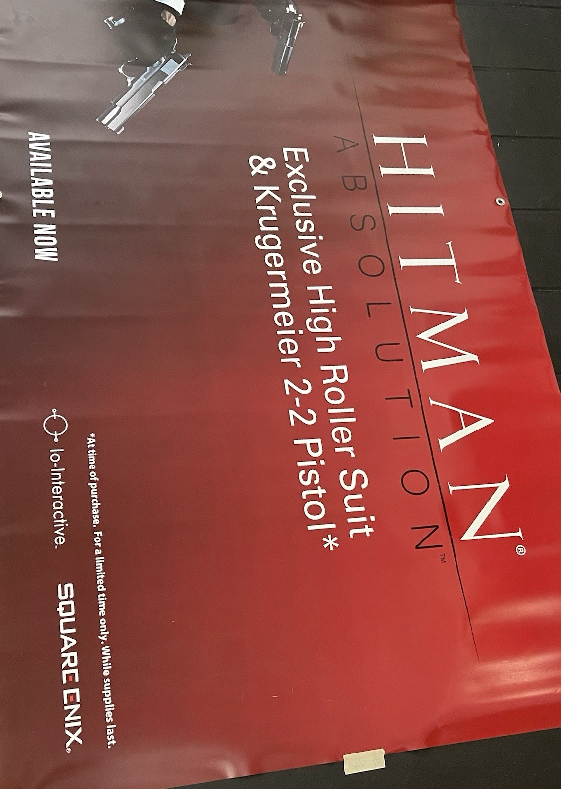 Hitman Promo Display Vinyl Grommet Banner LARGE 3’x6’ Store Display – RARE!