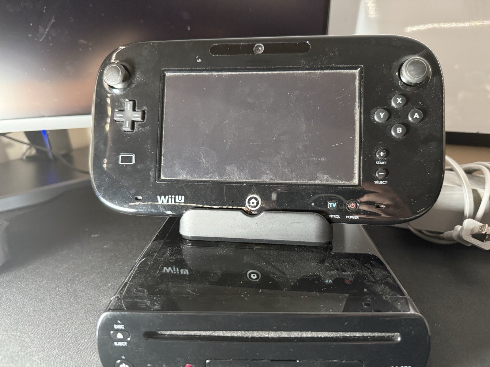 Nintendo Wii U 32GB Black Game Console with Power Supply And Wii U Pad